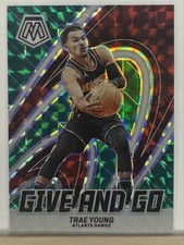 2023-24 Panini Mosaic - Give and Go Trae Young #10 Green Mosaic Prizm