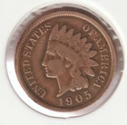 US Rare Old West 1905 Indian Head Penny Coin American Collection Shield Cent USA