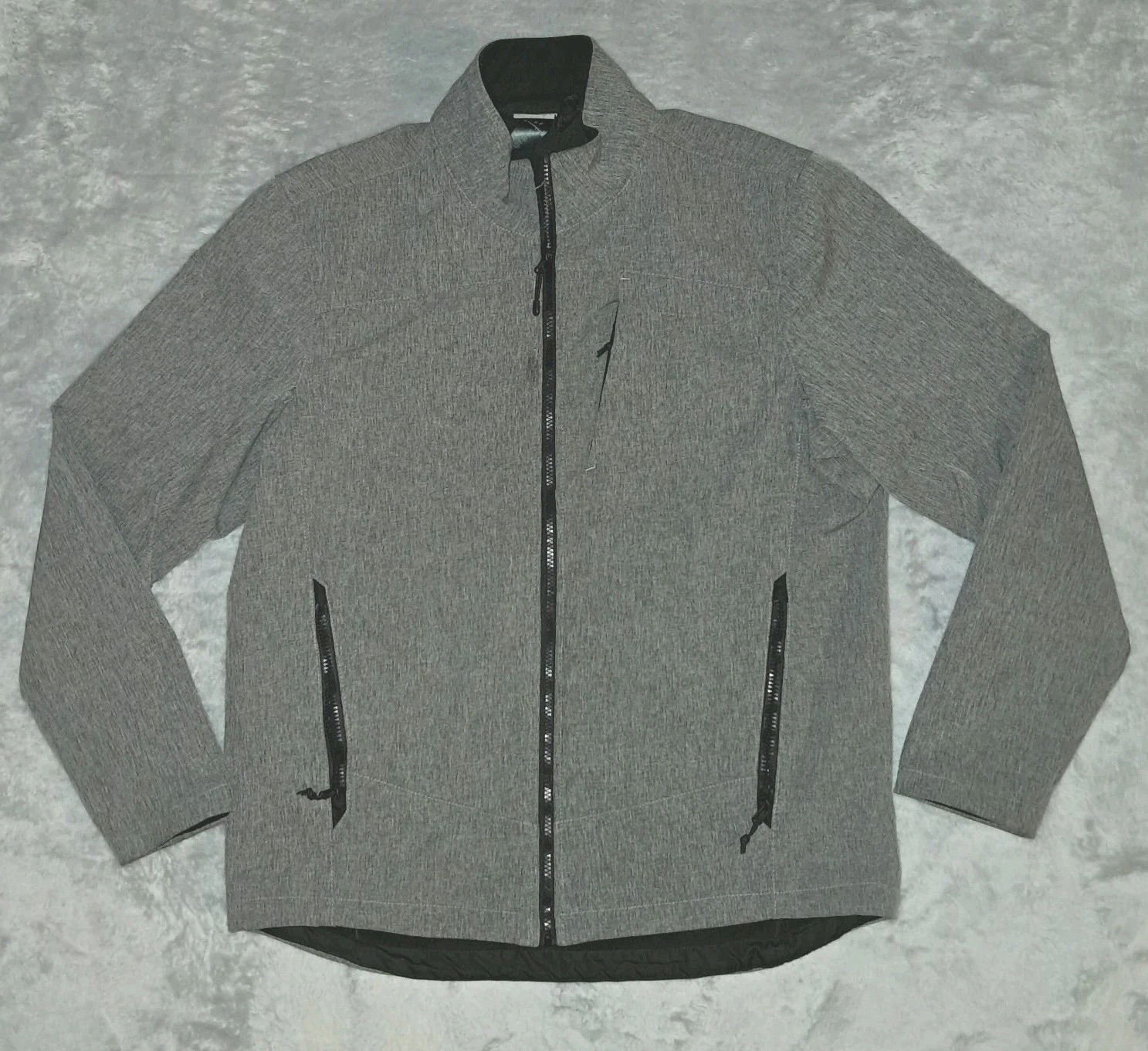C9 By Champion Mens Waterproof Jacket Venture Dry Size L Fleece Grey Heathered