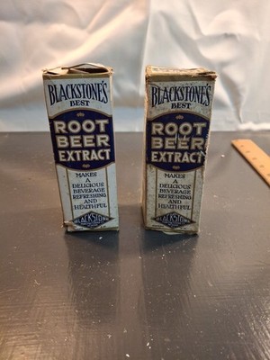 Antique Blackstones Best Root Beer Extract NJ Cork Top In Boxe Unused