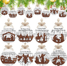 32 Pcs Christmas Nativity Scene Ornaments 2025 Vintage Wooden Christmas Music Sh