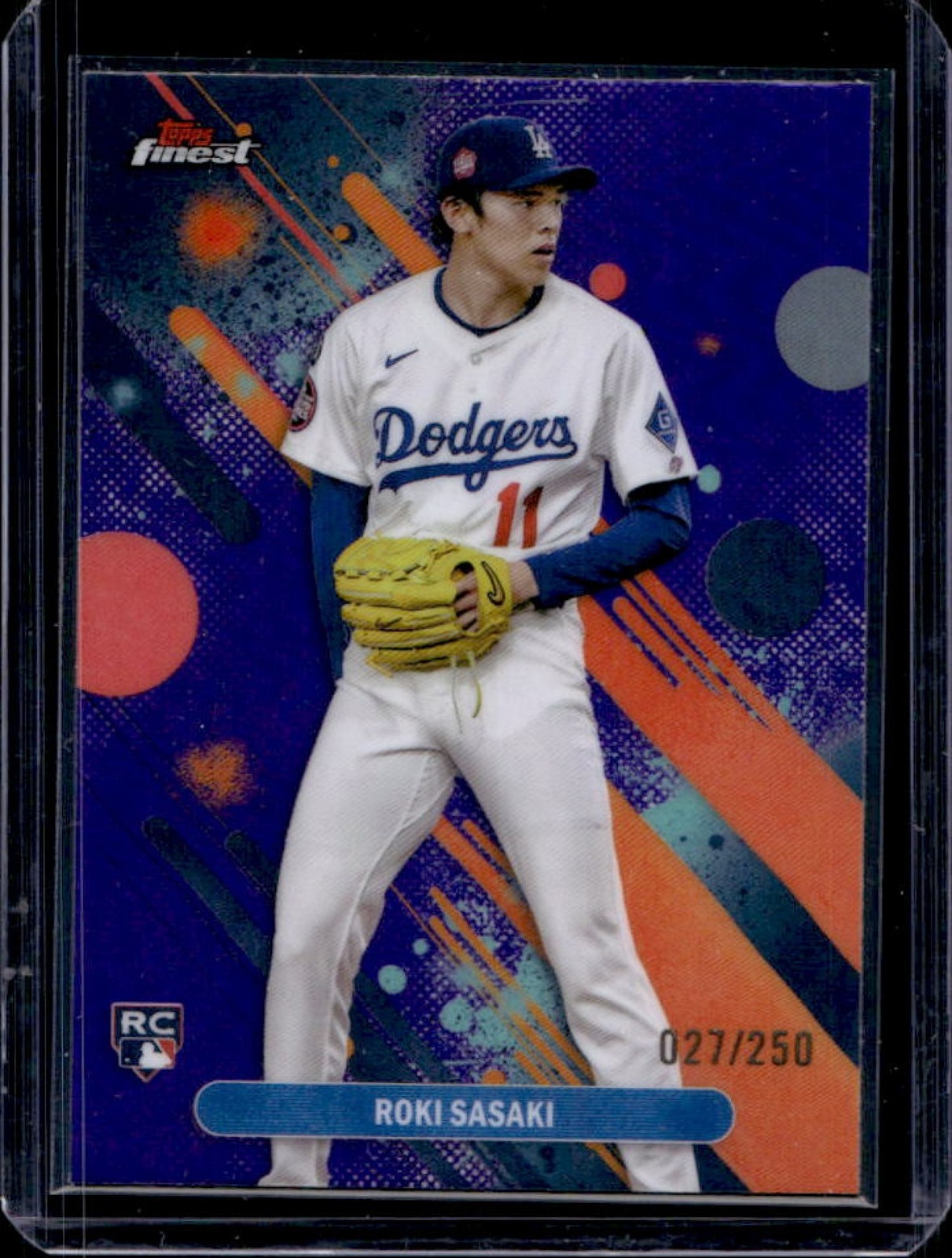 2025 Topps Finest Roki Sasaki Common RC Purple Refractor Rookie #/250 Dodgers