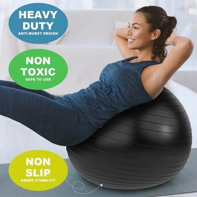 22''-26'' Exercise Ball Yoga Ball Extra Thick Non-Slip Workout Ball US