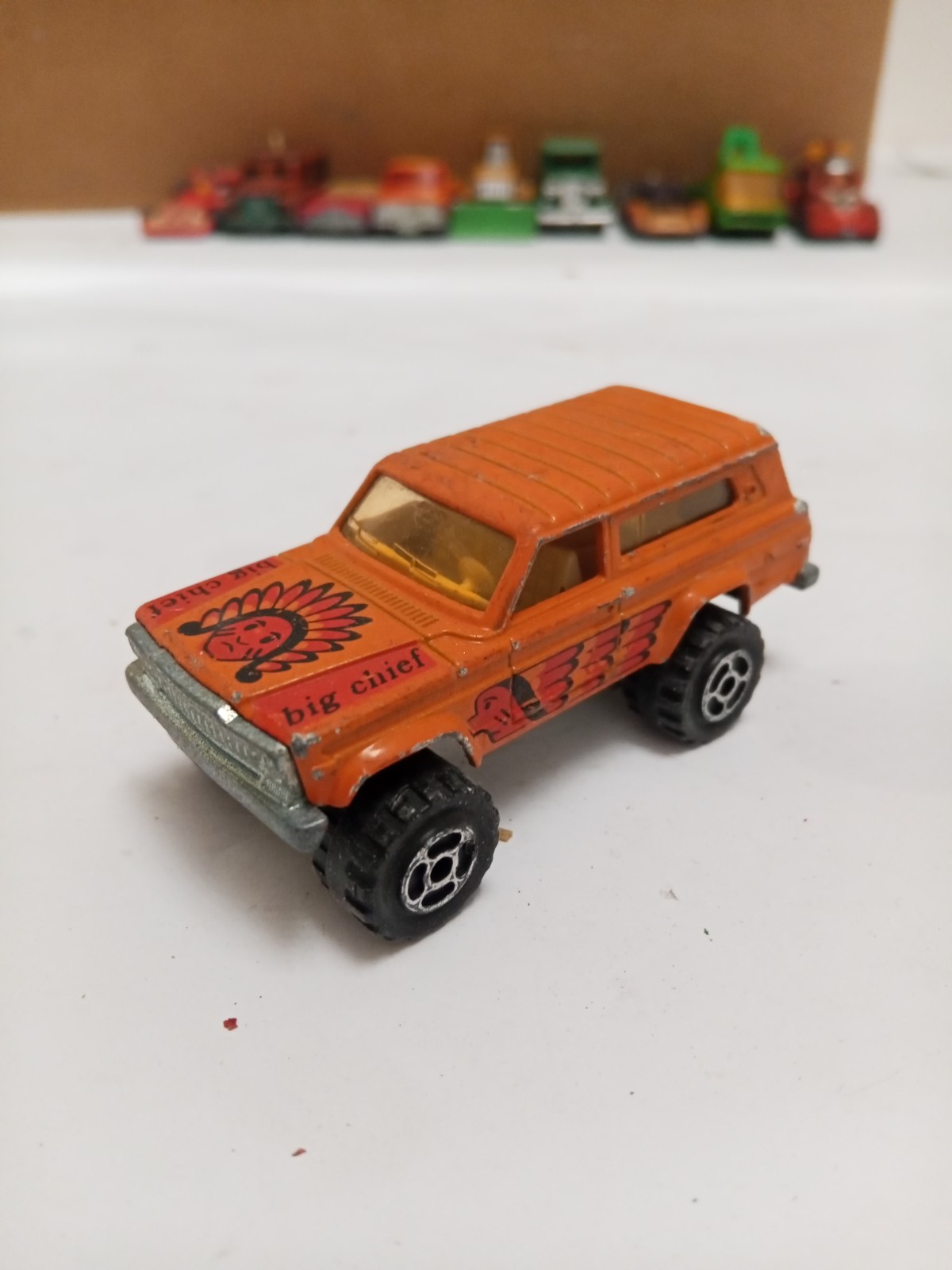 Jeep Cherokee 4x4 Big Chief Majorette N°236 France 164 Orange 7 cm