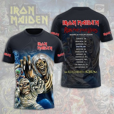 Iron 1Maiden 3D Apparel 2026 Tour Run For Your Lives Shirt Unisex S-5XL Style9