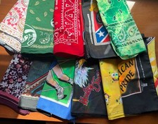 Vtg Bandana Lot 11 Harley Davidson Easyriders USA Western SpongeBob Tie Dye Etc