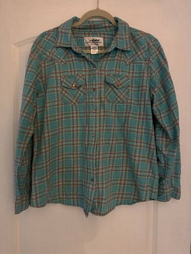 Women’s Large Back In The Saddle Flannel Pearl Snap