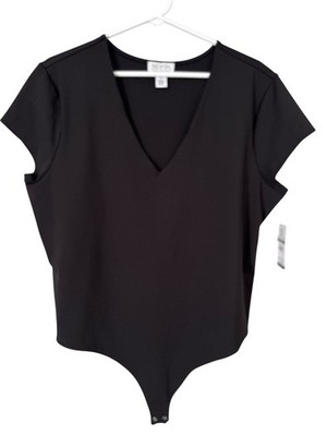 Sofia Jeans By Sofia Vergara Bodysuit Size XXXL 22 Scuba V Neck Short Sleeve NEW