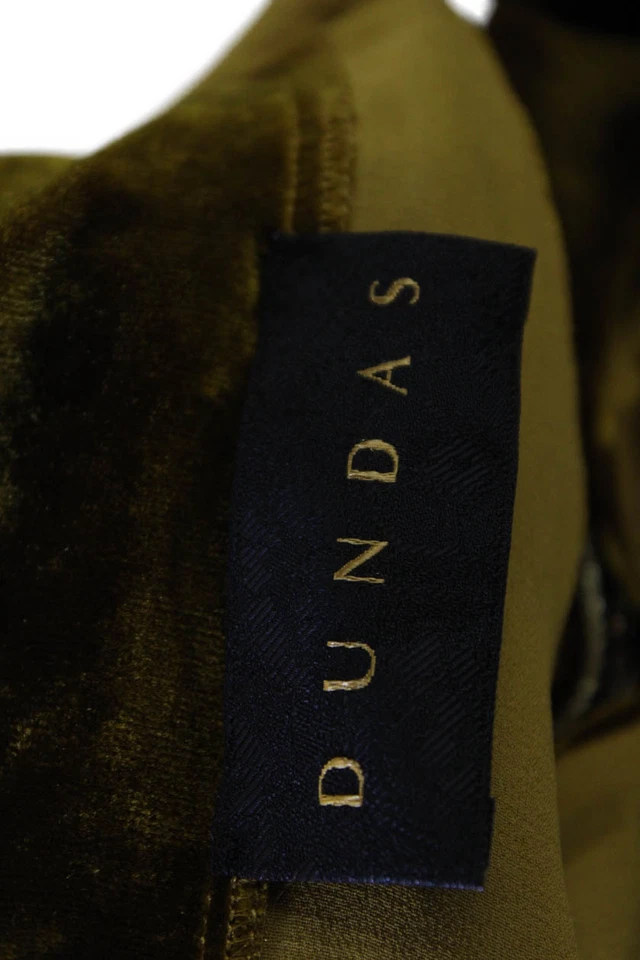 Dundas Womens Velvet Beaded Long Sleeves V Neck Dress Brown Size EUR 40 - Image 4 of 4