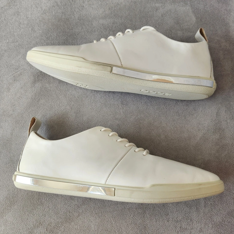 Ecco Zapatillas Mujer 7 Blanco Cuero Simpil II Preppy Tenis Dinero Antiguo Modesto Foto 3 de 4