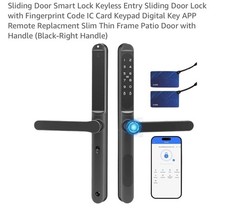 Sliding Door Smart Lock Keyless Entry Sliding Door Lock with Fingerprint Code...