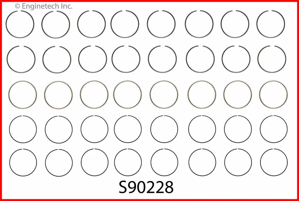 Kit de reanillo de motor con anillos de acero para camioneta/SUV/furgoneta Ford 00-03 5,4 L/330 V8 Foto 3 de 4