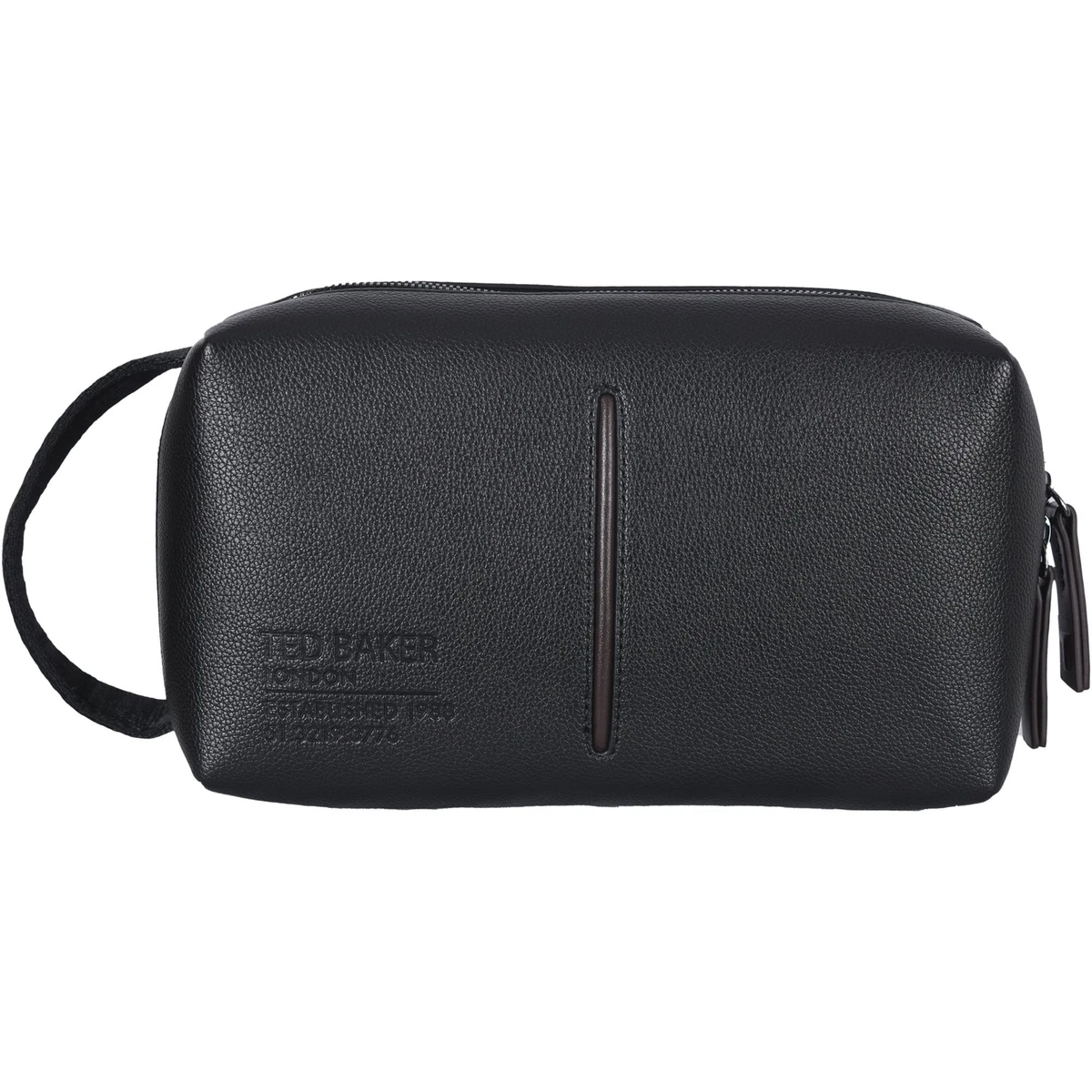 Ted Baker Inset Stripe Faux Leather Men s Washbag Black One Size