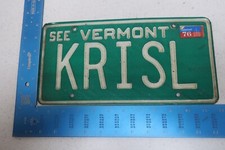 Vermont License Plate VT 1976 76 Vanity Chris Christopher Kristopher KRISL #1