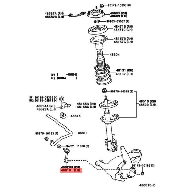 TOYOTA Genuine PRIUS V 2012-17 Front Stabilizer Bar Set of 2 48820-47030 JDM New - Image 4 of 4