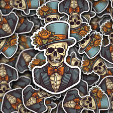 Spooky Skeleton Halloween Vinyl Sticker - Unleash the Haunting Vibes