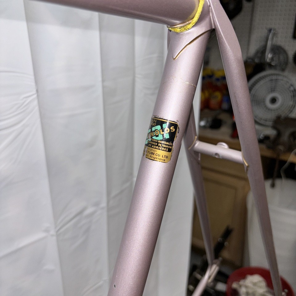 Silver Motobecane Le Champion Steel Bicycle Frameset Reynold 531 Tubing