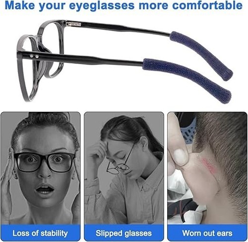 4 Pairs Glasses Ear Cushion Soft Knitting Cotton Eyeglass Ear Grippe... - Picture 7 of 7