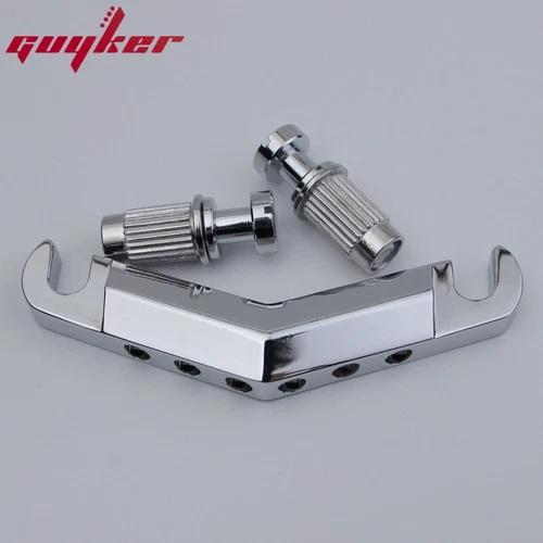 Guitar Stop Bar Tailpiece with Anchors And Studs for LP SG Guitars Chrome