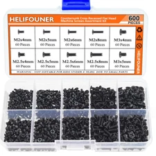 600 Pieces M2 M2.5 M3 Phillips Flat Head Screws, Electronic Repair Screws for SS