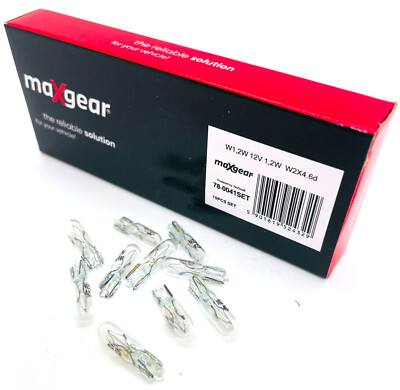 10 stück 78-0041SET MAXGEAR W1,2W Vision mehr Licht Halogenlampe 1,2W 12V