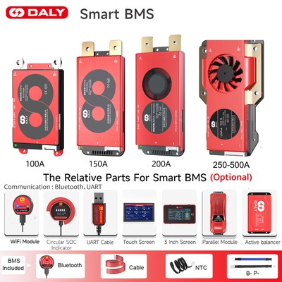 Daly Smart BMS for 16S 48V 100A-500A LiFePo4 Akku Pack Balance& Bluetooth Module