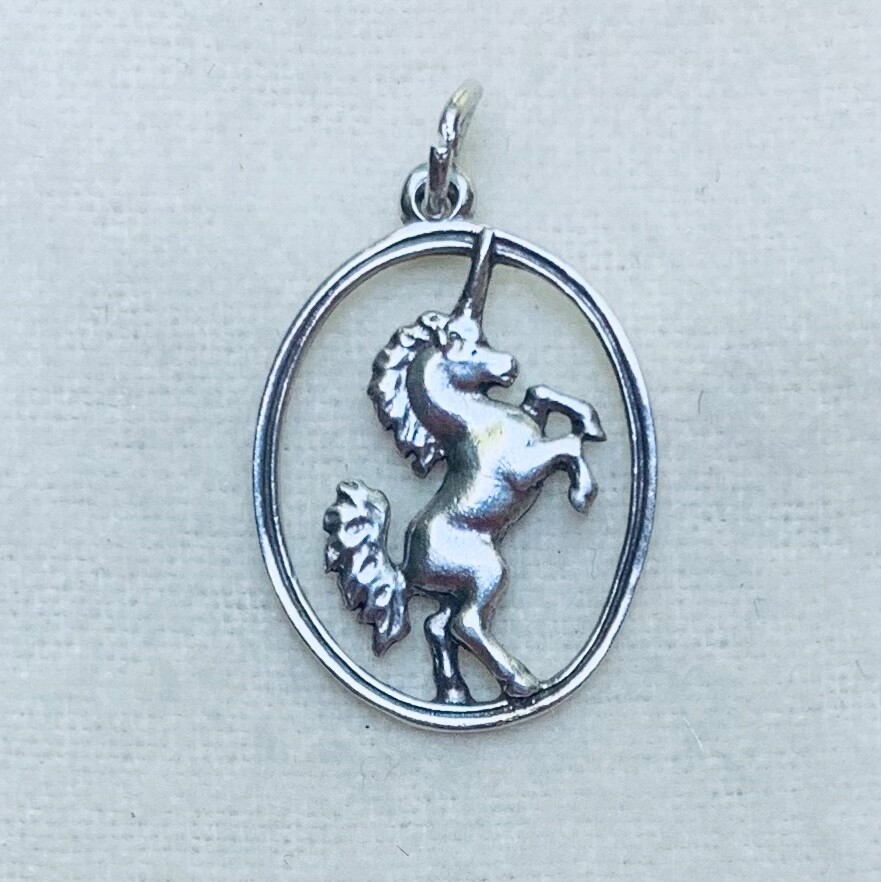 James Avery Unicorn Charm or Pendant in an Oval Retir… Gem