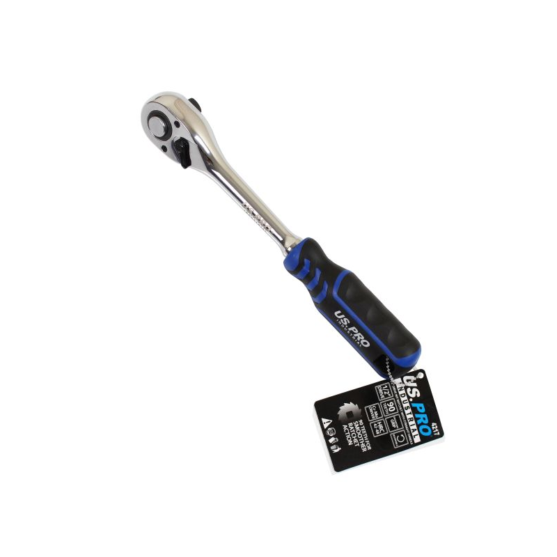 US PRO 1/2"" Drive 90T Ratchet Straight Grip Handle w ergonomic grip - Image 6