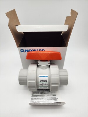 Hayward TB4P150TE 1-1/2'' GFPP TB Series True Union Ball Valve with Threaded Ends