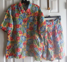 100 Silk Floral 2 Pc Shorts Set