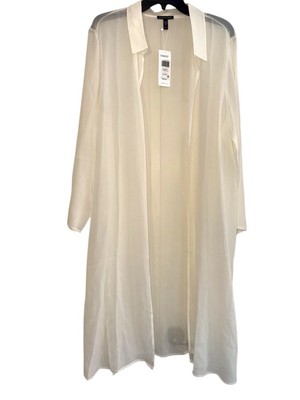 Women's Eileen Fisher Open Jacket XL Off White
