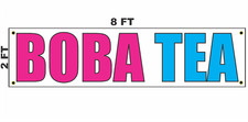 BOBA TEA Banner Sign 2x8
