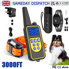 3000FT Dog Pet Training Collar Rechargeable Waterproof Electric Trainer AntiBark