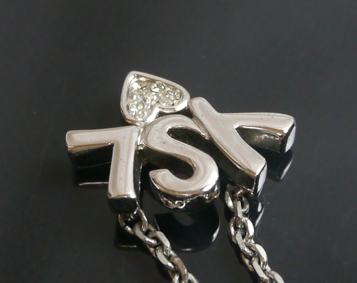 アクセサリー Vintage Yves Saint Laurent PlateNacklece Authentic YSL Saint Laurent YSL Necklace logo vintage heart