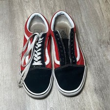 Old Skool Vans unisex red off the wall side logo