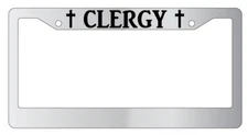 Clergy (Top) Chrome License Plate Frame