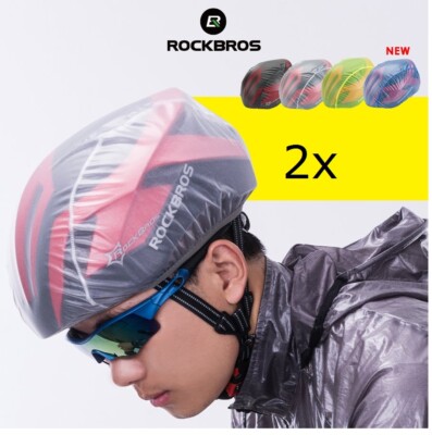 2x Helmüberzug Regenüberzug ROCKBROS Regenkappe Abdeckung Helm Cover, neon gelb