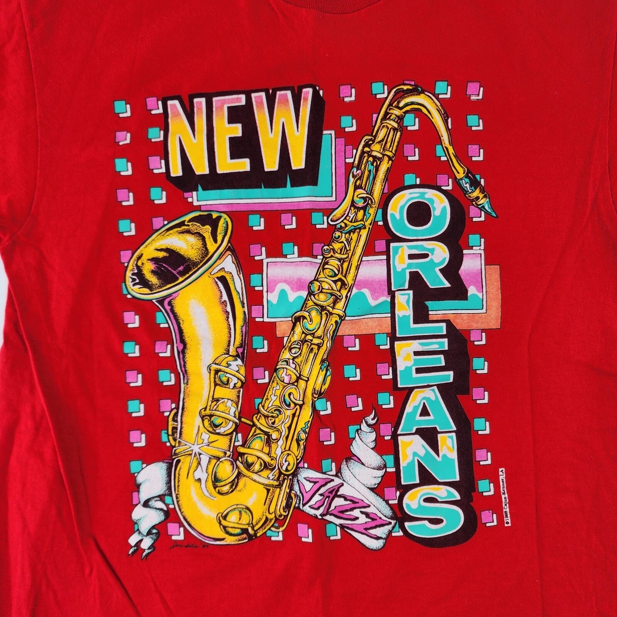 Hanes NEW ORLEANS JAZZ Tシャツ　ジャズ　　古着 Vintage 1989 New Orleans Jazz Graphic T-Shirt Mens L