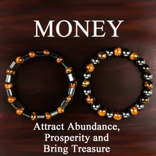 2Pc Hematite Bracelet Rich and Prosperous To Attract Wealth with Tiger Eye Stone
