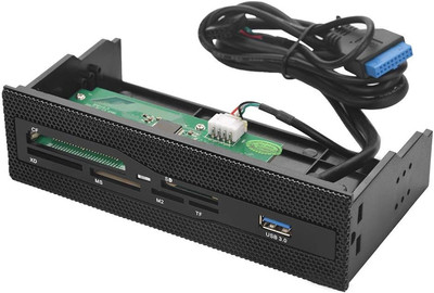 Computer Front Panel USB 2.0 PC Internal Card Reader PC Dashboard Fits 5.25 I...