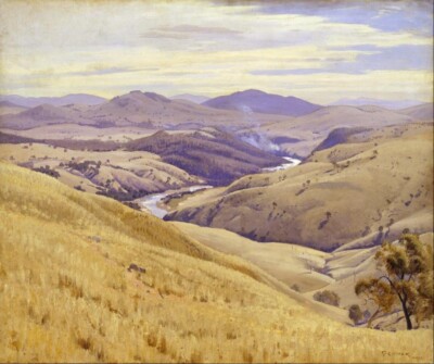 Weetangera Canberra Elioth Gruner 1926 Australian Landscape Art Print Tonal