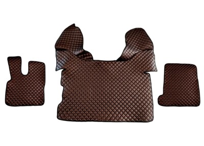 3pcs Copper Brown Chameleon Eco Leather Floor Mats for DAF XF 106 Automatic