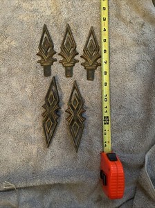 Vintage Antique Cast Iron  Curtain Rod Clips Decorative Topper, Hardware
