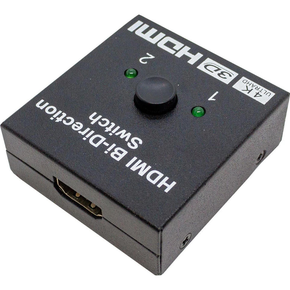 HDMI Umschalter 2x1 bidirektional Verteiler Switch FULL HD vergoldete Kontakte - Bild 2 von 2