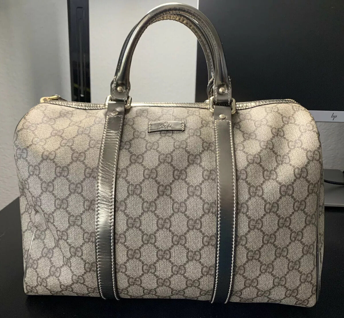 Gucci Joy Boston Bag GG Coated Canvas