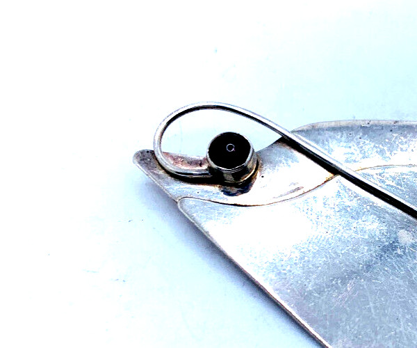 Rare Curved Organic Arlene Siwek Sterling 925 Amethyst Cabochon Brooch Vtg