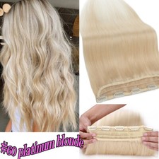 Echthaar Ein Tressen Clip in 100% Remy Extensions Haarverlängerung Dick Haarteil