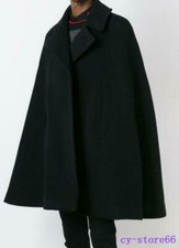 Men's Wool Blend Trench Overcoat Cloak Cape Lapel Coat Fashion Runway Stage 2025
