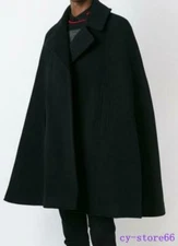 Winter Mens Wool Blend Trench Overcoat Loose Cloak Cape Lapel Jackets Sz M-4XL