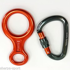 Elliot Set Abseilachter + HMS Karabiner 28kN / Abseilacht + Schraubkarabiner